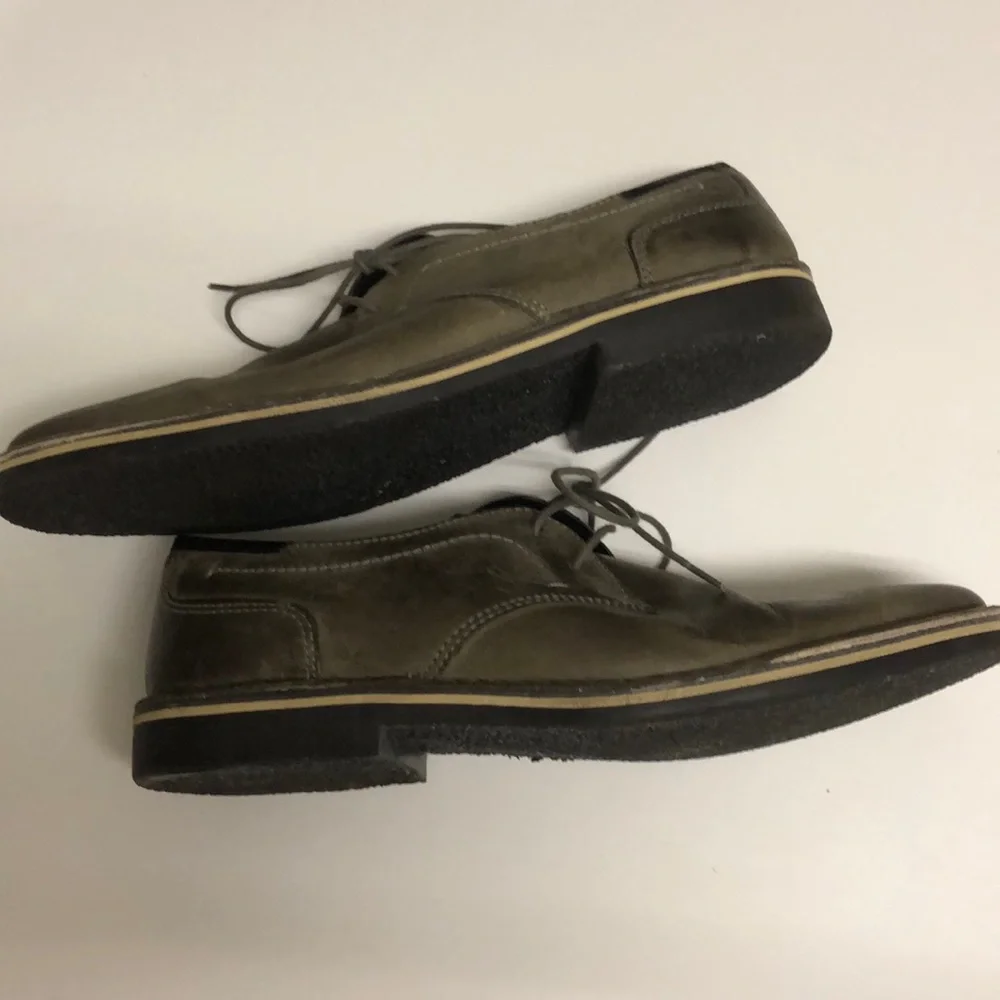 Steve Madden Men's Hasten Shoes Grey Tone Leather Oxford Derby Casual Sz 10